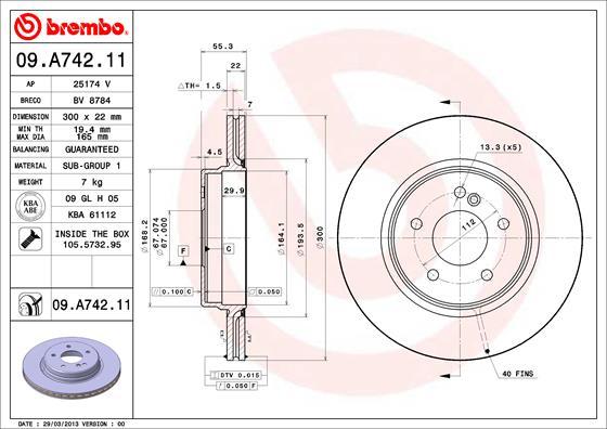 Breco BV 8784 - Гальмівний диск autozip.com.ua