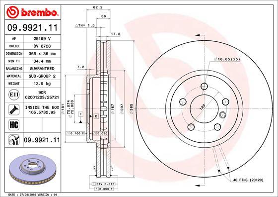 Breco BV 8728 - Гальмівний диск autozip.com.ua