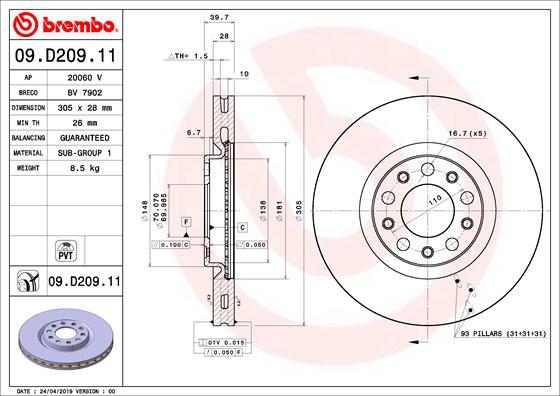 Breco BV 7902 - Гальмівний диск autozip.com.ua