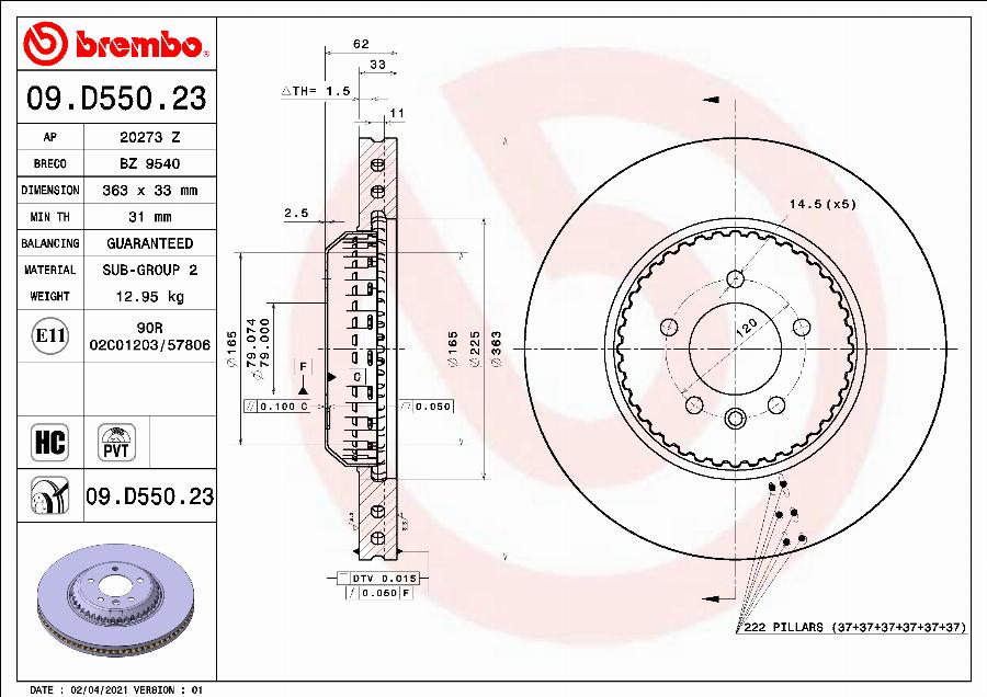 Breco BZ 9540 - Гальмівний диск autozip.com.ua