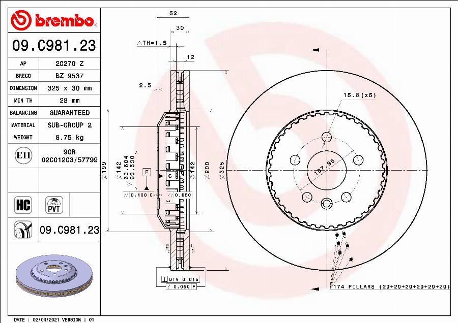 Breco BZ 9537 - Гальмівний диск autozip.com.ua