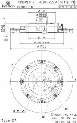 Breco BZ 9093 - Гальмівний диск autozip.com.ua