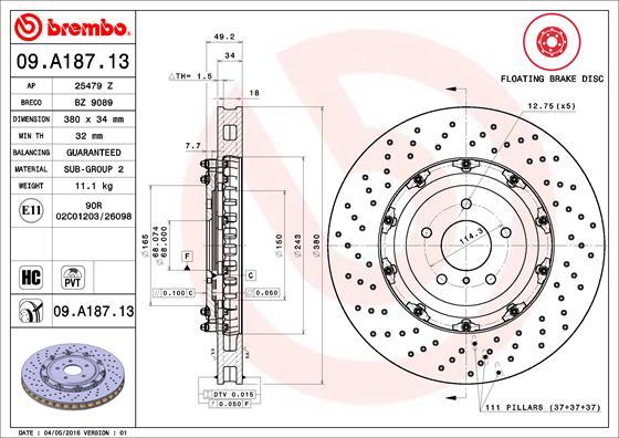 Breco BZ 9089 - Гальмівний диск autozip.com.ua