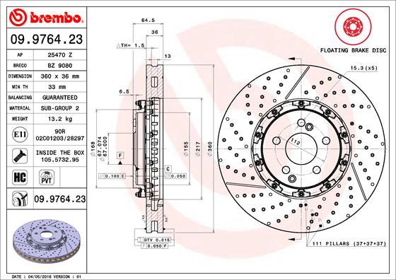 Breco BZ 9080 - Гальмівний диск autozip.com.ua