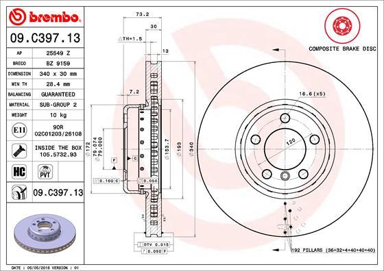 Breco BZ 9159 - Гальмівний диск autozip.com.ua