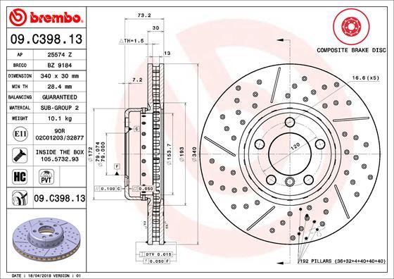 Breco BZ 9184 - Гальмівний диск autozip.com.ua