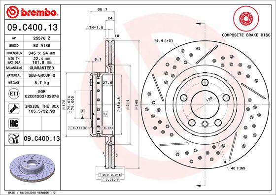 Breco BZ 9186 - Гальмівний диск autozip.com.ua