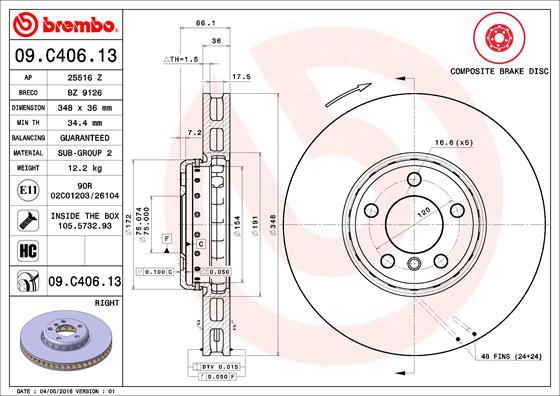 Breco BZ 9126 - Гальмівний диск autozip.com.ua