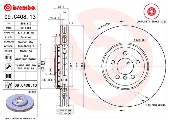 Breco BZ 9128 - Гальмівний диск autozip.com.ua