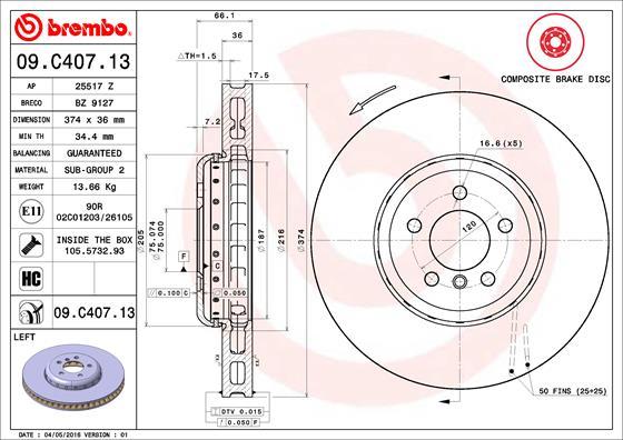 Breco BZ 9127 - Гальмівний диск autozip.com.ua