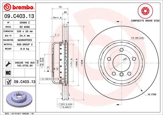 Breco BZ 9296 - Гальмівний диск autozip.com.ua