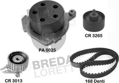 Breda Lorett KPA0590A - Водяний насос + комплект зубчатого ременя autozip.com.ua