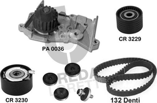 Breda Lorett KPA0576A - Водяний насос + комплект зубчатого ременя autozip.com.ua