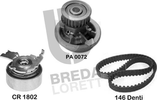 Breda Lorett KPA0643A - Водяний насос + комплект зубчатого ременя autozip.com.ua