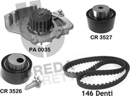 Breda Lorett KPA0600A - Водяний насос + комплект зубчатого ременя autozip.com.ua