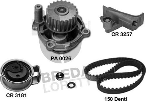 Breda Lorett KPA0683A - Водяний насос + комплект зубчатого ременя autozip.com.ua