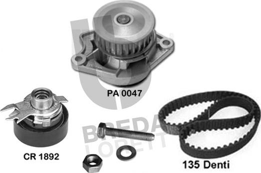 Breda Lorett KPA0048B - Водяний насос + комплект зубчатого ременя autozip.com.ua