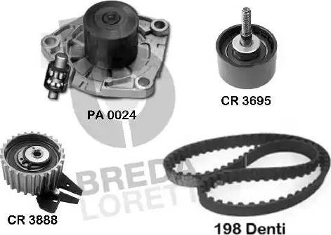 Breda Lorett KPA0009A - Водяний насос + комплект зубчатого ременя autozip.com.ua