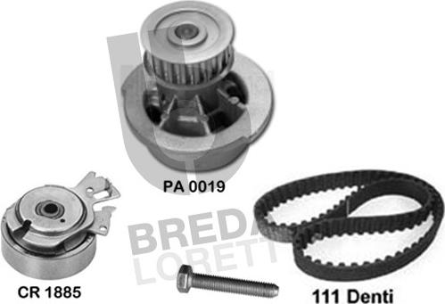 Breda Lorett KPA0019A - Водяний насос + комплект зубчатого ременя autozip.com.ua