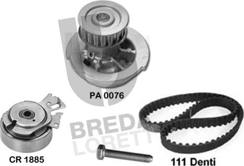 Breda Lorett KPA0019F - Водяний насос + комплект зубчатого ременя autozip.com.ua