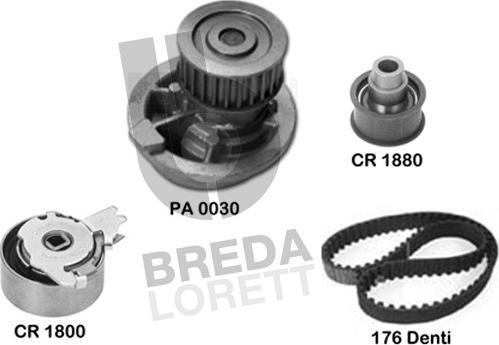 Breda Lorett KPA0021A - Водяний насос + комплект зубчатого ременя autozip.com.ua
