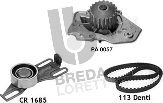 Breda Lorett KPA0113A - Водяний насос + комплект зубчатого ременя autozip.com.ua