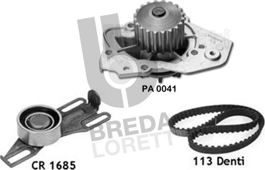 Breda Lorett KPA0113B - Водяний насос + комплект зубчатого ременя autozip.com.ua