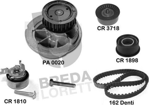 Breda Lorett KPA0718C - Водяний насос + комплект зубчатого ременя autozip.com.ua