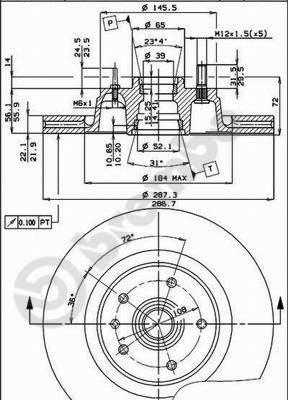 Brembo 09.4861.10 - Гальмівний диск autozip.com.ua