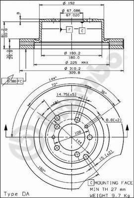 Brembo 09.4868.20 - Гальмівний диск autozip.com.ua