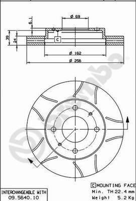 Brembo 09.5640.75 - Гальмівний диск autozip.com.ua