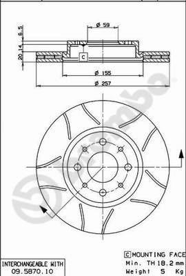 Brembo 09.5870.75 - Гальмівний диск autozip.com.ua