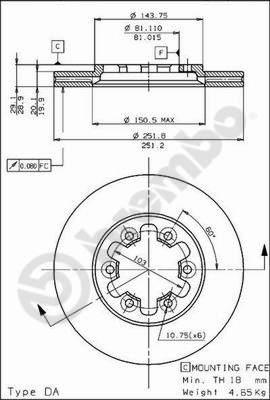 Brembo 09.5232.10 - Гальмівний диск autozip.com.ua