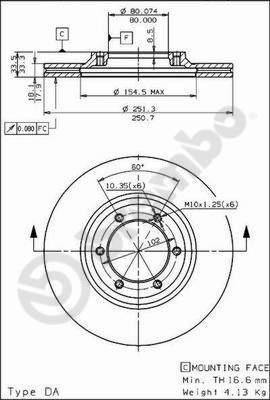 Brembo 09.5705.10 - Гальмівний диск autozip.com.ua