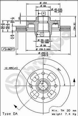 Brembo 09.6906.10 - Гальмівний диск autozip.com.ua