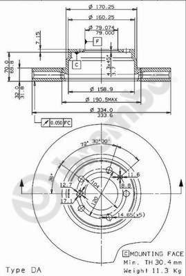 Brembo 09.6913.11 - Гальмівний диск autozip.com.ua