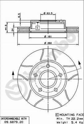 Brembo 09.6879.76 - Гальмівний диск autozip.com.ua