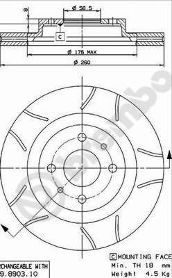 Brembo 09.8903.75 - Гальмівний диск autozip.com.ua