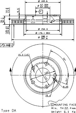 Brembo 09.8681.11 - Гальмівний диск autozip.com.ua