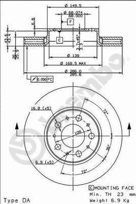 Brembo 09.8633.75 - Гальмівний диск autozip.com.ua