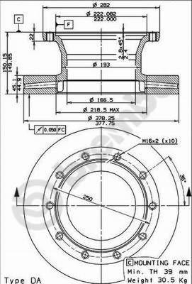 Brembo 09.7957.10 - Гальмівний диск autozip.com.ua