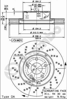 Brembo 09.7960.11 - Гальмівний диск autozip.com.ua