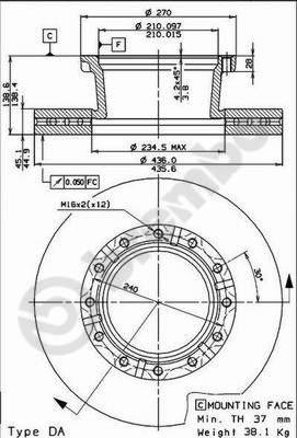 Brembo 09.7183.40 - Гальмівний диск autozip.com.ua