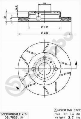 Brembo 09.7825.75 - Гальмівний диск autozip.com.ua