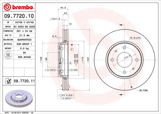 Brembo 09.7720.10 - Гальмівний диск autozip.com.ua