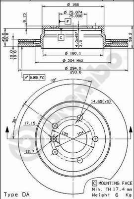 Brembo 09.7720.11 - Гальмівний диск autozip.com.ua