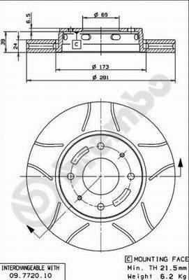 Brembo 09.7720.75 - Гальмівний диск autozip.com.ua