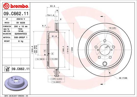 Brembo 09.C662.11 - Гальмівний диск autozip.com.ua