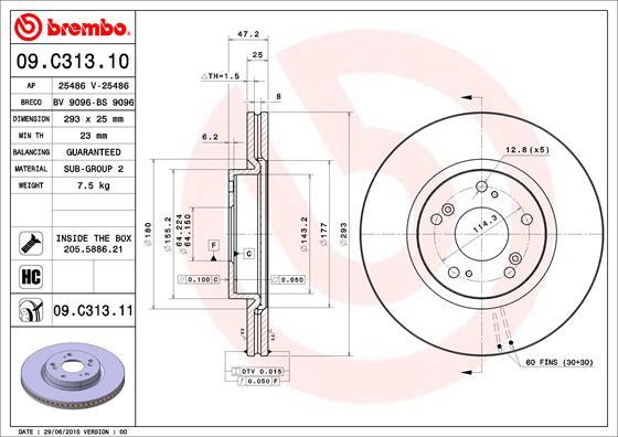 Brembo 09.C313.11 - Гальмівний диск autozip.com.ua