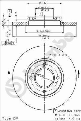 Brembo 08.4967.20 - Гальмівний диск autozip.com.ua